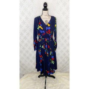 eShakti Custom Floral V-Neck Midi Dress